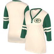 Add Green Bay Packers Mitchell & Ness Women's Shoot Out Henley 3/4-Sleeve V-Neck T-Shirt – Cream To Your NFL Collection