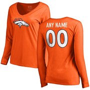 Add Denver Broncos NFL Pro Line Women's Personalized Name & Number Logo Long Sleeve T-Shirt - Orange To Your NFL Collection