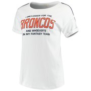 Add Denver Broncos Junk Food Women's Cheer Rolled Sleeves T-Shirt – White/Navy To Your NFL Collection