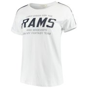 Add Los Angeles Rams Junk Food Women's Cheer Rolled Sleeves T-Shirt – White/Navy To Your NFL Collection