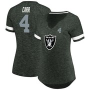 Add Derek Carr Oakland Raiders Majestic Women's My Guy Name & Number Notch V-Neck T-Shirt – Charcoal To Your NFL Collection