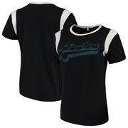 Add Carolina Panthers Junk Food Women's Retro Sport T-Shirt – Black/White To Your NFL Collection