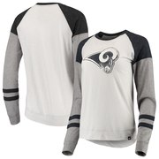 Add Los Angeles Rams '47 Women's Match Distressed Raglan T-Shirt - Heathered Gray To Your NFL Collection