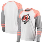 Add Cincinnati Bengals '47 Women's Match Distressed Raglan T-Shirt - Heathered Gray To Your NFL Collection