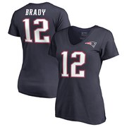 Add Tom Brady New England Patriots NFL Pro Line by Fanatics Branded Women's Authentic Stack Name & Number V-Neck T-Shirt - Navy To Your NFL Collection