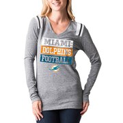 Add Miami Dolphins 5th & Ocean by New Era Women's Block Letter Tri-Blend Long Sleeve V-Neck T-Shirt - Heathered Gray To Your NFL Collection