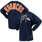 Add Denver Broncos NFL Pro Line by Fanatics Branded Women's Spirit Jersey Long Sleeve Lace Up T-Shirt - Navy To Your NFL Collection