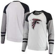 Add Atlanta Falcons '47 Women's Match Distressed Raglan T-Shirt - Heathered Gray To Your NFL Collection