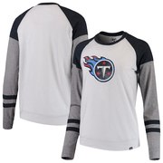 Add Tennessee Titans '47 Women's Match Distressed Raglan T-Shirt - Heathered Gray To Your NFL Collection