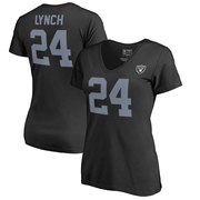 Add Marshawn Lynch Oakland Raiders NFL Pro Line by Fanatics Branded Women's Authentic Stack Name & Number V-Neck T-Shirt - Black To Your NFL Collection