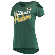 Add Green Bay Packers G-III 4Her by Carl Banks Women's Make the Cut Scoop Neck Cold Shoulder T-Shirt – Green To Your NFL Collection