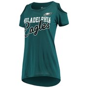 Add Philadelphia Eagles G-III 4Her by Carl Banks Women's Make the Cut Scoop Neck Cold Shoulder T-Shirt – Midnight Green To Your NFL Collection