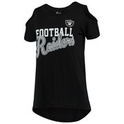 Add Oakland Raiders G-III 4Her by Carl Banks Women's Make the Cut Scoop Neck Cold Shoulder T-Shirt – Black To Your NFL Collection