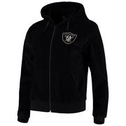 Add Oakland Raiders Women's Velour Suit Full-Zip Hoodie – Black To Your NFL Collection