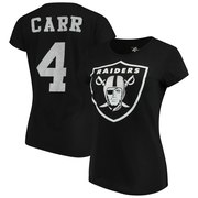 Add Derek Carr Oakland Raiders G-III 4Her by Carl Banks Women's Glitter Endzone Player Name & Number T-Shirt – Black To Your NFL Collection