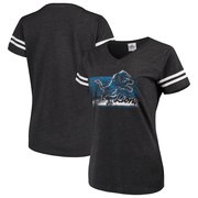 Add Detroit Lions Majestic Women's Legendary Look V-Neck T-Shirt – Heathered Charcoal/White To Your NFL Collection