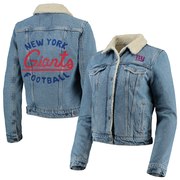 Add New York Giants Levi's Women's Sherpa Lined Denim Trucker Jacket To Your NFL Collection
