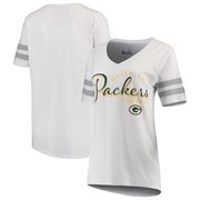 Add Green Bay Packers Touch by Alyssa Milano Women's Triple Play V-Neck T-Shirt - White To Your NFL Collection