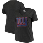 Add New York Giants NFL Pro Line by Fanatics Branded Women's Plus Size Primary Logo V-Neck T-Shirt - Charcoal To Your NFL Collection