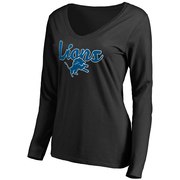 Add Detroit Lions NFL Pro Line Women's Freehand V-Neck Long Sleeve T-Shirt - Black To Your NFL Collection