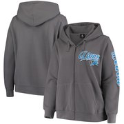 Add Detroit Lions 5th & Ocean by New Era Women's Plus Size Script Full-Zip Hoodie – Charcoal To Your NFL Collection