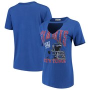 Add New York Giants Junk Food Women's Fashion Cut Out V-Neck T-Shirt – Royal To Your NFL Collection