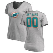 Add Miami Dolphins NFL Pro Line Women's Personalized Name & Number Logo T-Shirt - Ash To Your NFL Collection