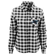 Add Carolina Panthers Juniors Buffalo Plaid Flannel Button-Up Long Sleeve Shirt - Black/Gray To Your NFL Collection