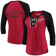 Add Arizona Cardinals Touch by Alyssa Milano Women's Home Run Raglan T-Shirt – Cardinal/Black To Your NFL Collection