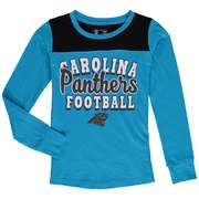 Add Carolina Panthers 5th & Ocean by New Era Girls Youth Glitter Football Long Sleeve T-Shirt – Blue To Your NFL Collection