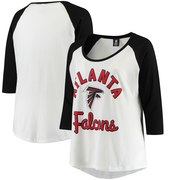 Add Atlanta Falcons 5th & Ocean by New Era Women's Plus Size 3/4-Sleeve Raglan T-Shirt - White/Black To Your NFL Collection