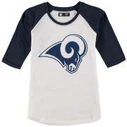 Add Los Angeles Rams 5th & Ocean by New Era Girls Youth 3/4-Sleeve Raglan T-Shirt - White/Navy To Your NFL Collection