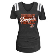 Add Cincinnati Bengals 5th & Ocean by New Era Women's 4th Quarter Glitter Tri-Blend V-Neck T-Shirt - Black To Your NFL Collection