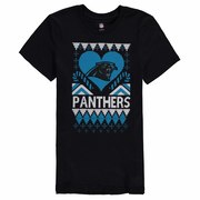 Add Carolina Panthers Girl's Youth Candy Cane Love T-Shirt - Black To Your NFL Collection