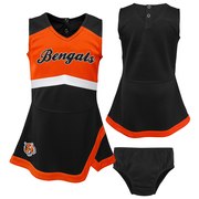 Add Cincinnati Bengals Girls Toddler Cheer Captain Jumper Dress – Black/Orange To Your NFL Collection