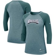 Add Philadelphia Eagles Nike Women's Current Logo 3/4-Sleeve Marled Raglan T-Shirt – Midnight Green To Your NFL Collection