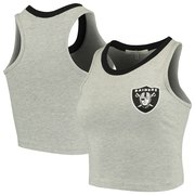 Add Oakland Raiders Junk Food Women's Banded Crop Tank Top – Heathered Gray To Your NFL Collection