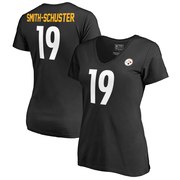 Add JuJu Smith-Schuster Pittsburgh Steelers NFL Pro Line by Fanatics Branded Women's Authentic Stack Name & Number V-Neck T-Shirt – Black To Your NFL Collection