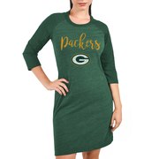 Add Green Bay Packers Majestic Threads Women's Tri-Blend 3/4-Sleeve Raglan Dress - Green To Your NFL Collection