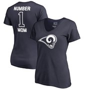 Add Los Angeles Rams NFL Pro Line by Fanatics Branded Women's #1 Mom V-Neck T-Shirt - Navy To Your NFL Collection