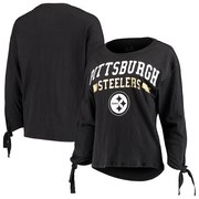 Add Pittsburgh Steelers Touch by Alyssa Milano Women's On The Fly Long Sleeve T-Shirt - Black To Your NFL Collection