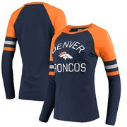 Add Denver Broncos NFL Pro Line by Fanatics Branded Women's Iconic Long Sleeve T-Shirt - Navy/Orange To Your NFL Collection