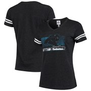 Add Carolina Panthers Majestic Women's Legendary Look V-Neck T-Shirt – Heathered Charcoal/White To Your NFL Collection
