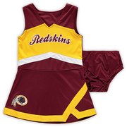 Add Washington Redskins Girls Preschool Cheer Captain Jumper Dress – Burgundy/Gold To Your NFL Collection