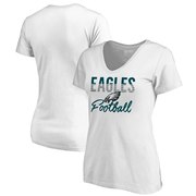 Add Philadelphia Eagles NFL Pro Line by Fanatics Branded Women's Free Line Plus Size V-Neck T-Shirt - White To Your NFL Collection