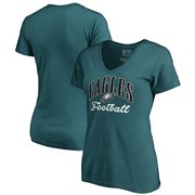 Add Philadelphia Eagles NFL Pro Line by Fanatics Branded Women's Victory Script V-Neck T-Shirt - Midnight Green To Your NFL Collection