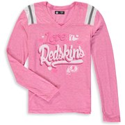 Add Washington Redskins New Era Girls Youth Love for My Team Long Sleeve Tri-Blend V-Neck T-Shirt – Pink To Your NFL Collection