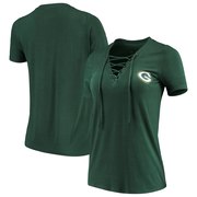 Add Green Bay Packers New Era Women's Lace-Up V-Neck T-Shirt – Green To Your NFL Collection