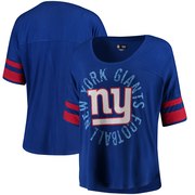Add New York Giants 5th & Ocean by New Era Women's Novelty Dolman Sleeve Scoop Neck T-Shirt - Royal To Your NFL Collection