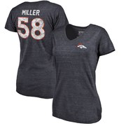 Add Von Miller Denver Broncos NFL Pro Line by Fanatics Branded Women's Icon Tri-Blend Player Name & Number V-Neck T-Shirt - Navy To Your NFL Collection